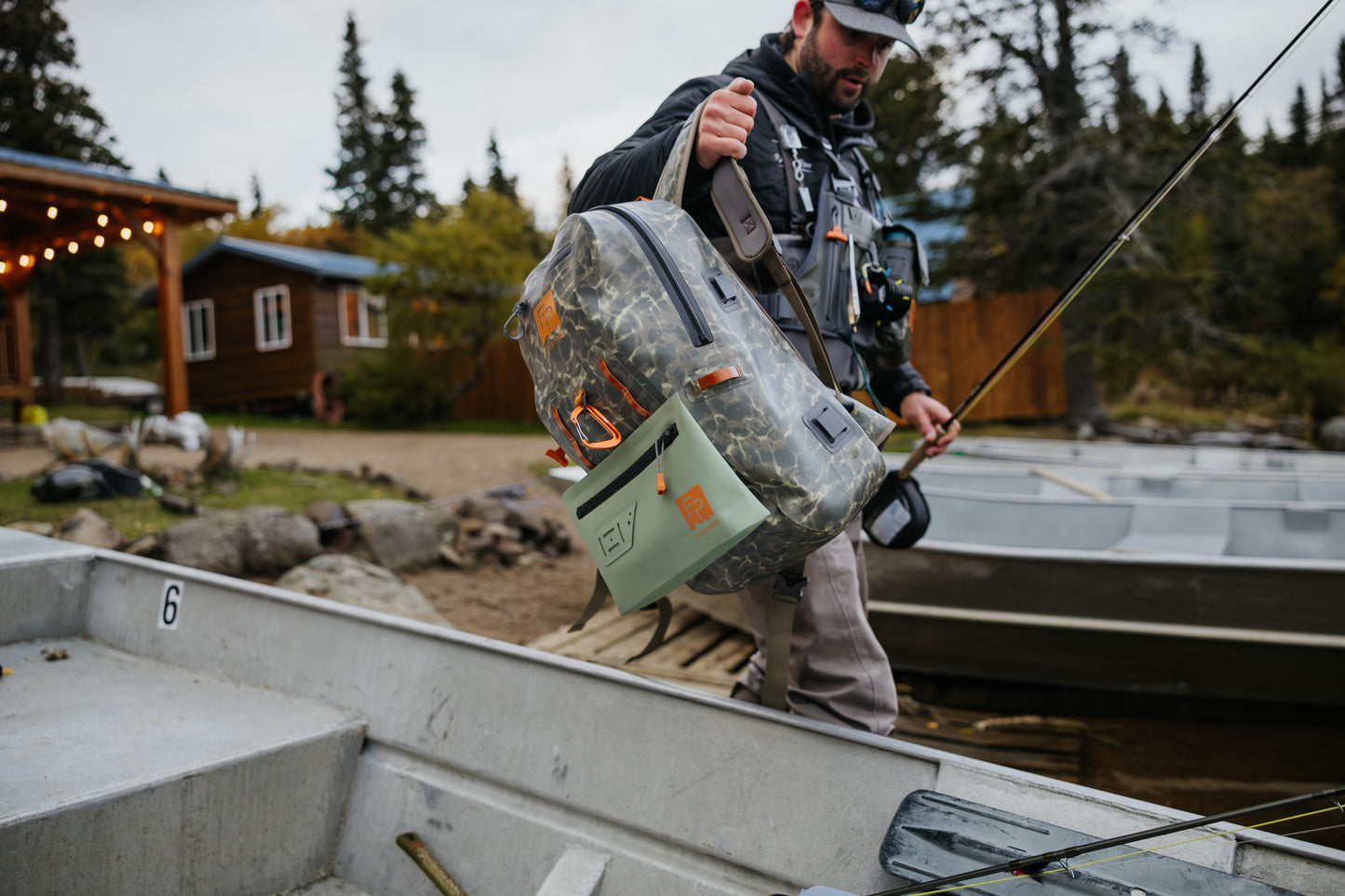 Backpack lifted out of boat