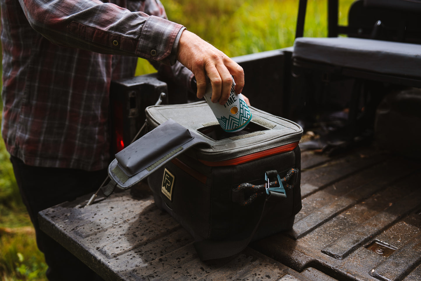 cooler with drink